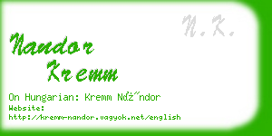 nandor kremm business card